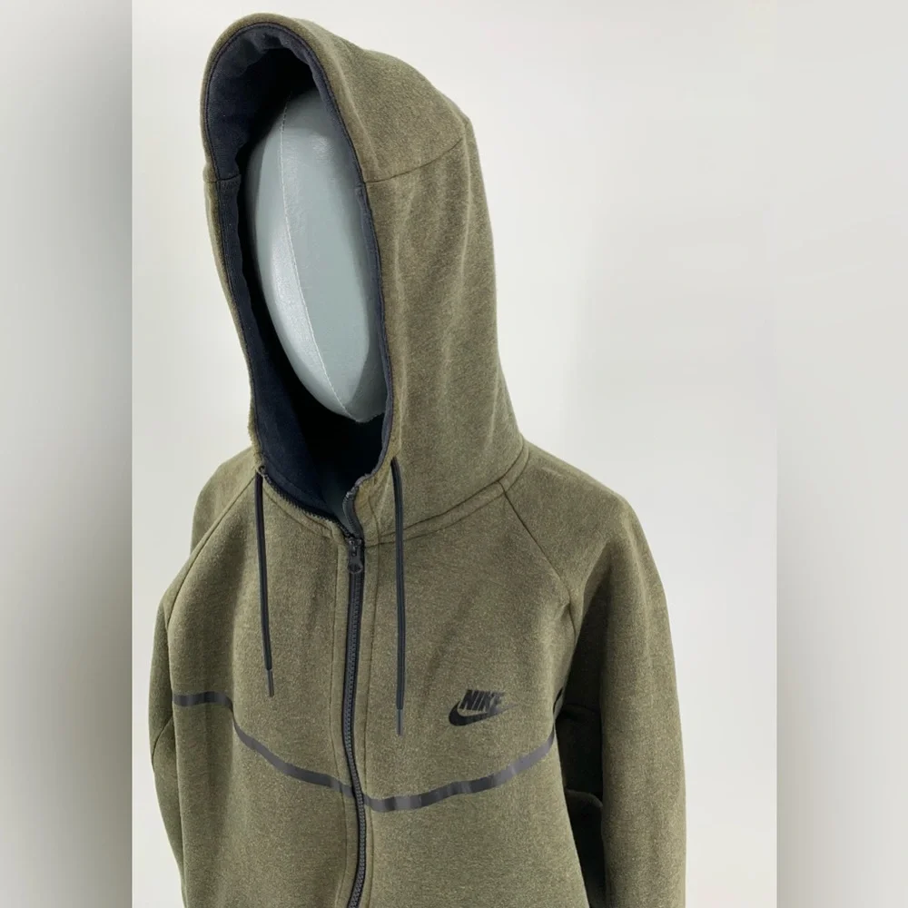 NIKE SPORTSWEAR Tech Fleece Windrunner Hoodie, Medium Olive - Sz XL - Picture 8 of 16
